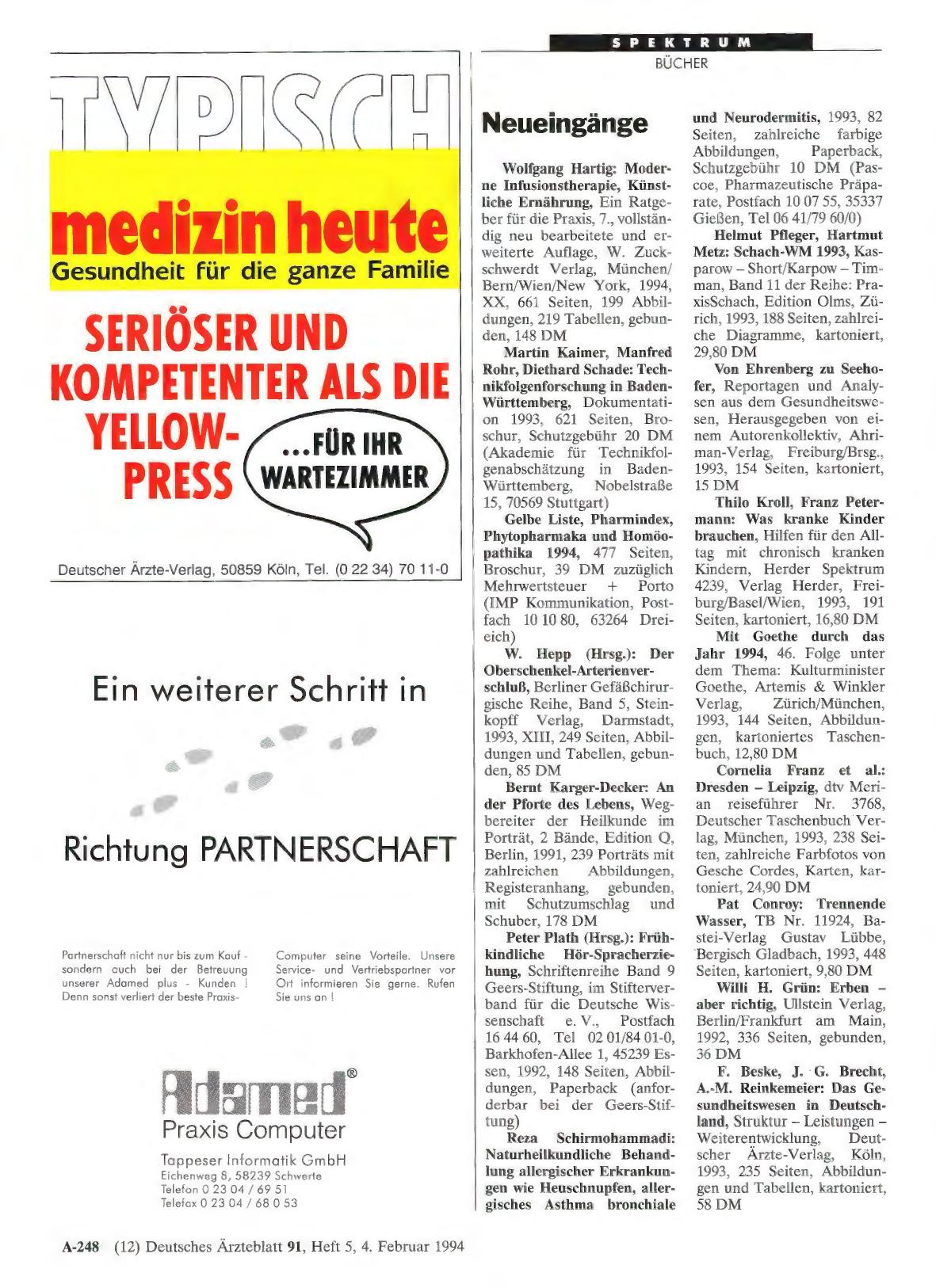Vorschauseite 1: Neueingänge