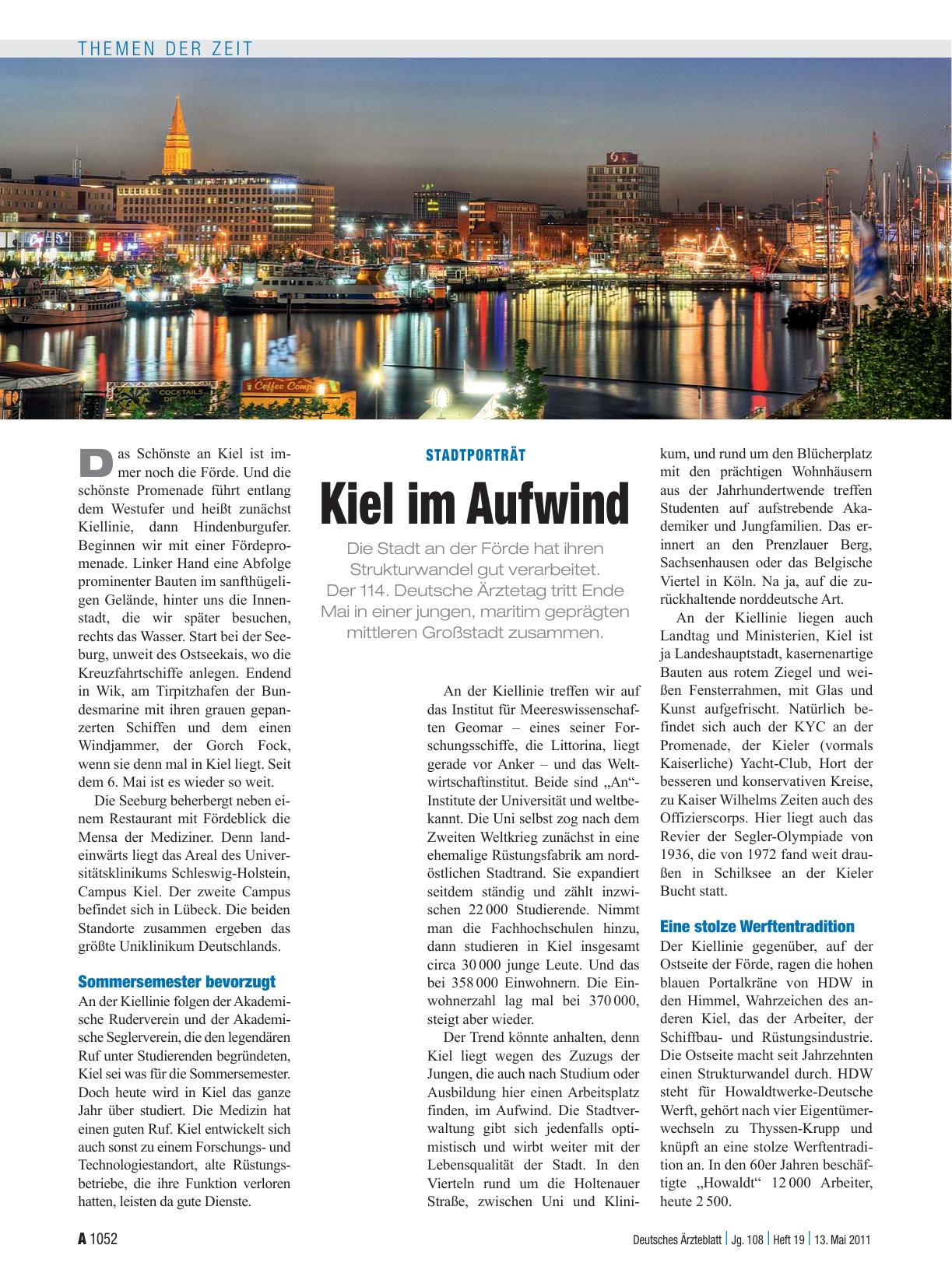Vorschauseite 1: Stadtporträt: Kiel im Aufwind