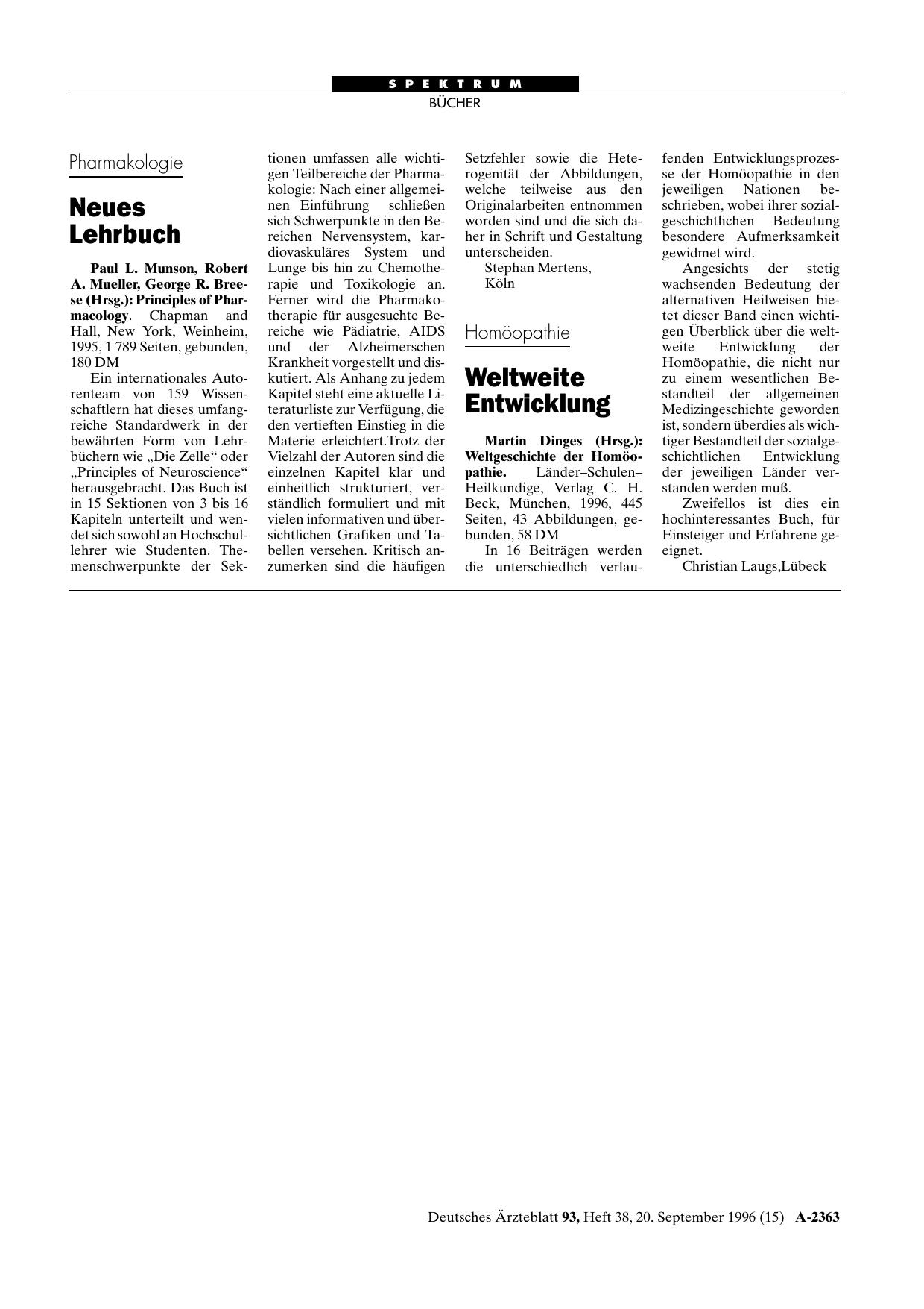 Vorschauseite 1: Weltgeschichte der Homöopathie