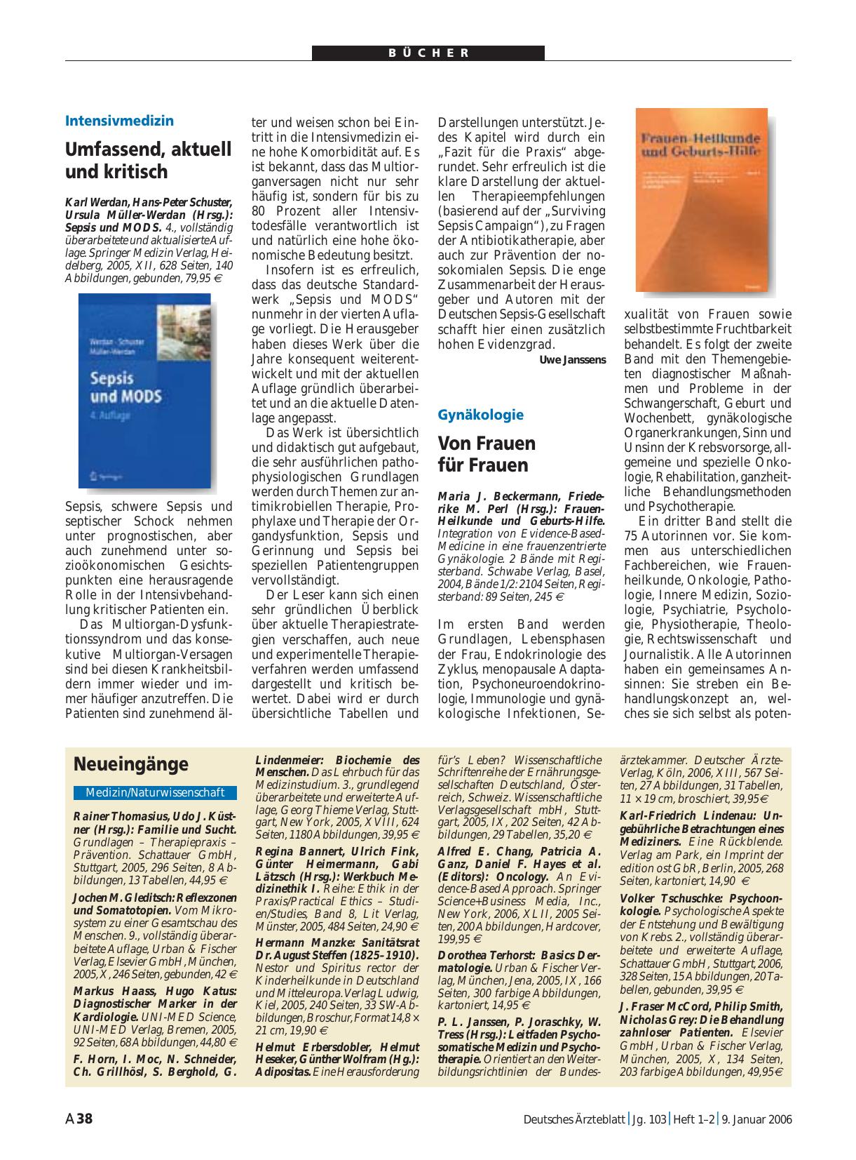 Vorschauseite 1: Sepsis und MODS