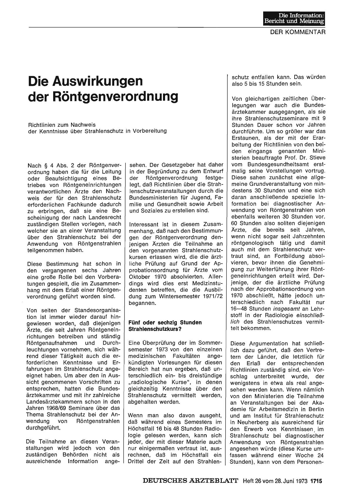 Vorschauseite 1: Die Auswirkungen der Röntgenverordnung