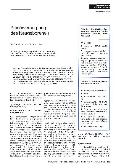 Vorschauseite 1: Primärversorgung des Neugeborenen
