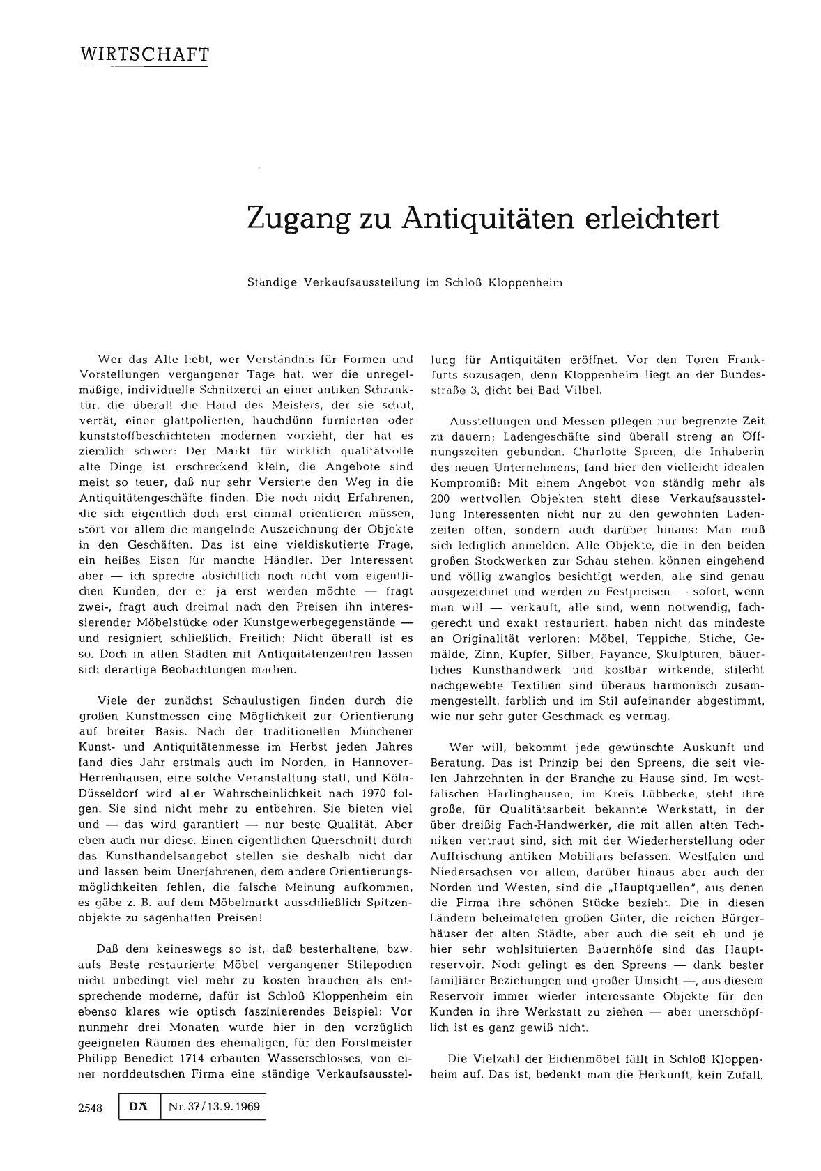 Vorschauseite 1: Zugang zu Antiquitäten erleichtert