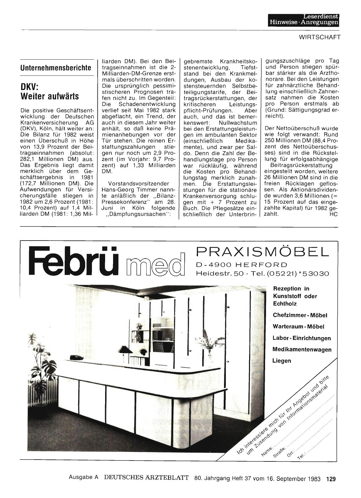 Vorschauseite 1: Unternehmensberichte: DKV: Weiter aufwärts