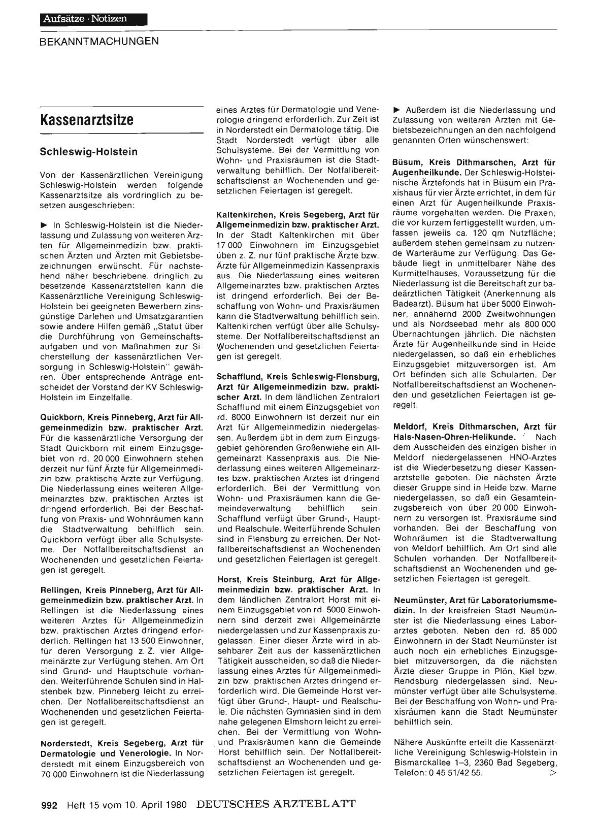 Vorschauseite 1: Kassenarztsitze