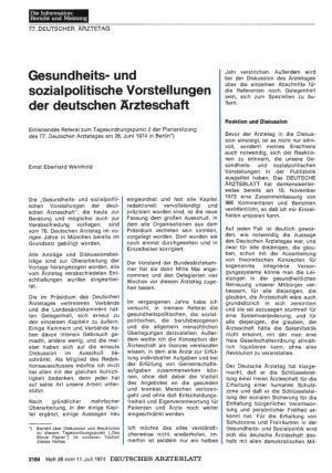 Vorschauseite 1: Gesundheitsund sozialpolitische Vorstellungen der deutschen Ärzteschaft
