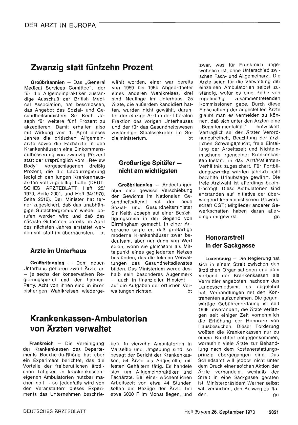 Vorschauseite 1: Krankenkassen-Ambulatorien von Ärzten verwaltet