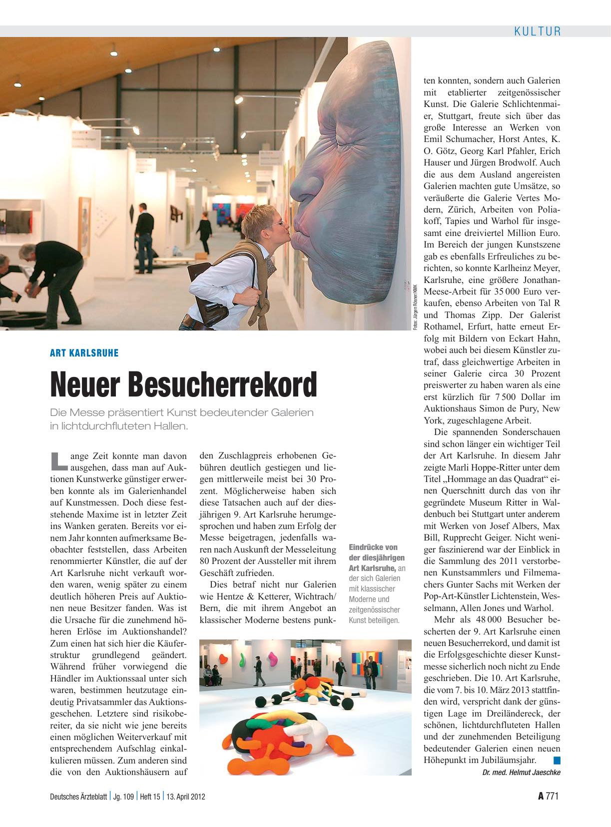 Vorschauseite 1: Art Karlsruhe: Neuer Besucherrekord