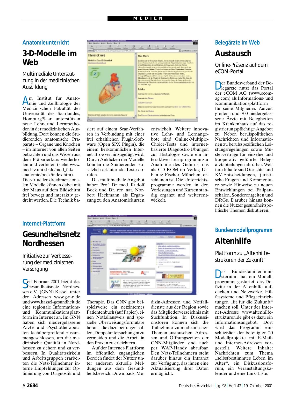 Vorschauseite 1: Belegärzte im Web: Austausch