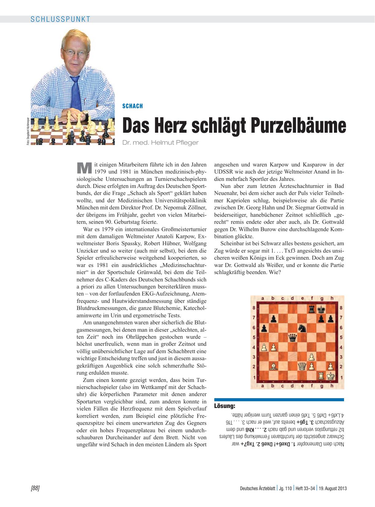 Vorschauseite 1: Schach: Das Herz schlägt Purzelbäume