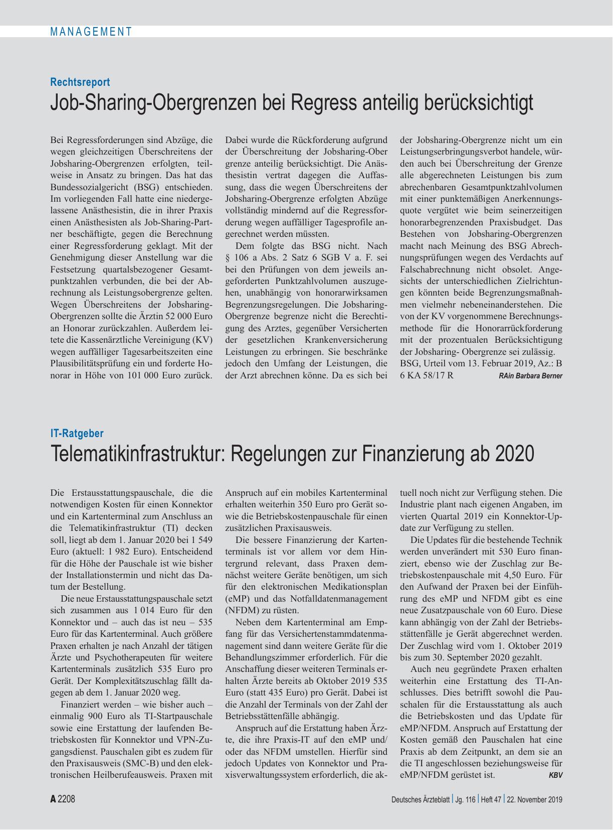 Vorschauseite 1: IT-Ratgeber: Telematikinfrastruktur: Regelungen zur Finanzierung ab 2020