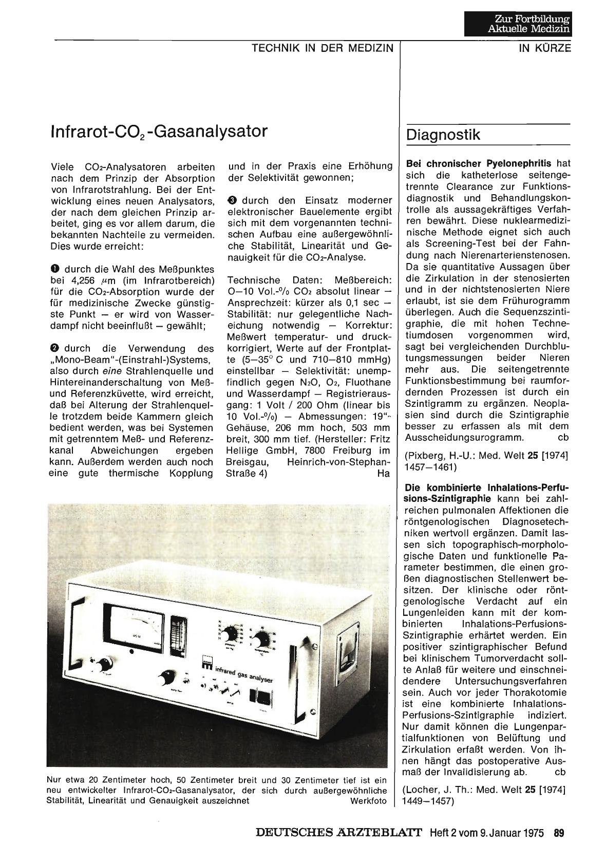 Vorschauseite 1: Infrarot-CO2 -Gasanalysator