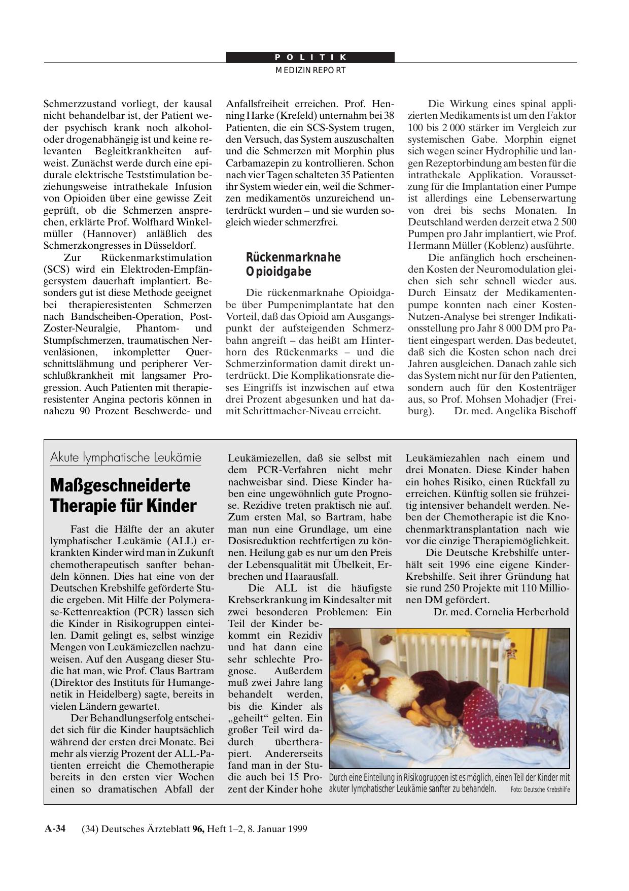 Vorschauseite 1: Akute lymphatische Leukämie: ßgeschneiderte Therapie für Kinder