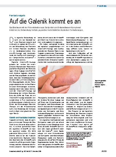 Vorschauseite 1: Psoriasis vulgaris: Auf die Galenik kommt es an