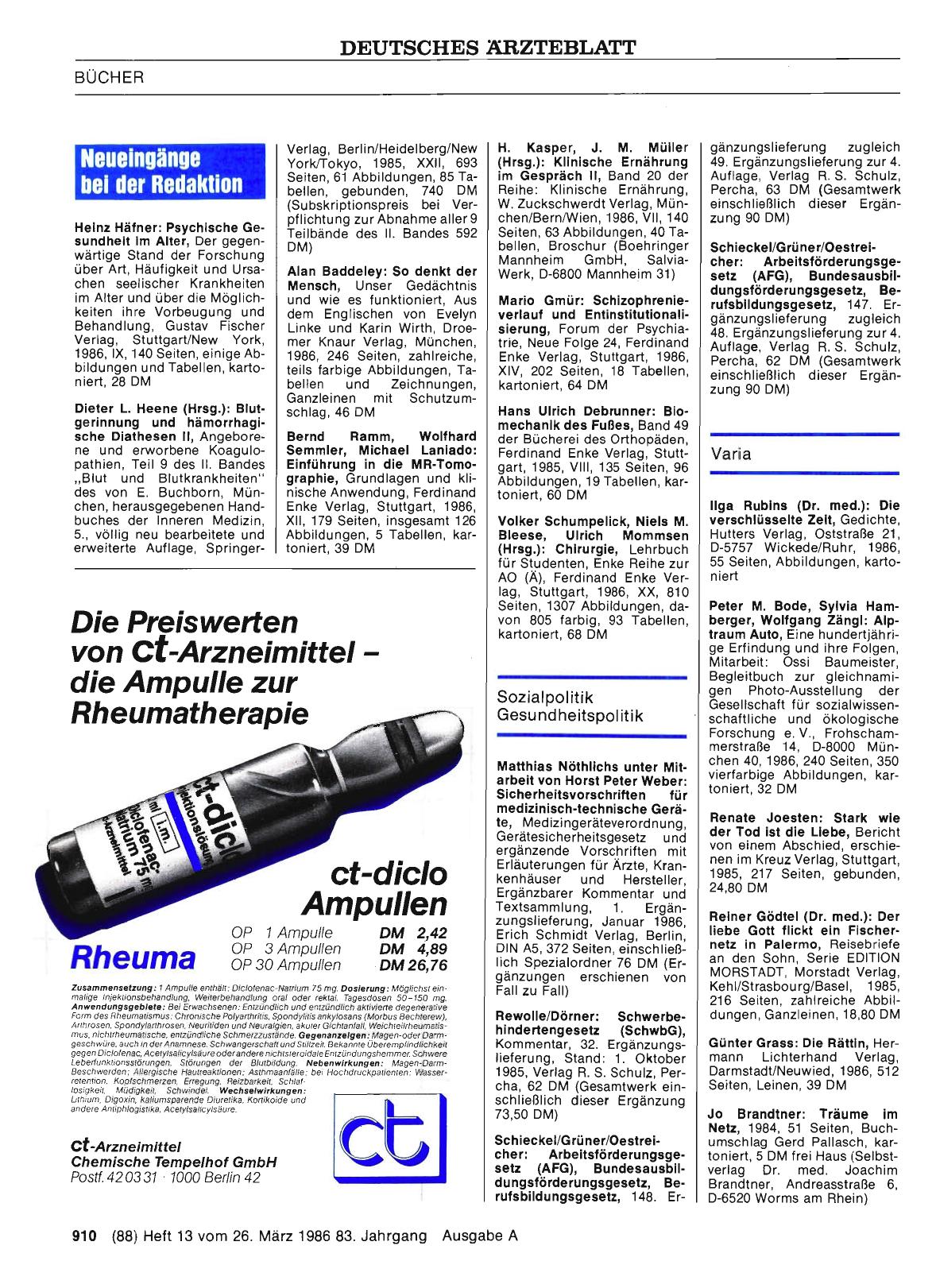 Vorschauseite 1: Neueingänge bei der Redaktion