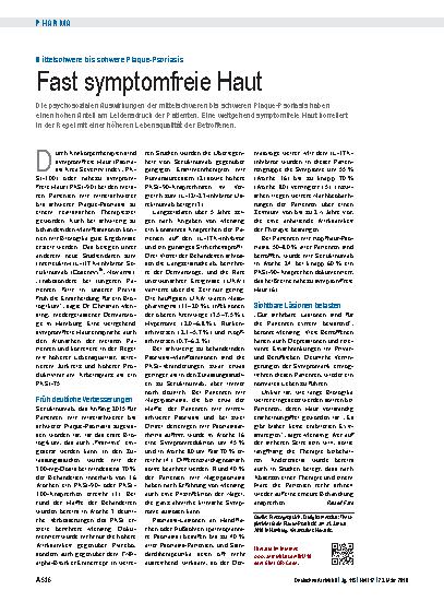Vorschauseite 1: Mittelschwere bis schwere Plaque-Psoriasis: Fast symptomfreie Haut