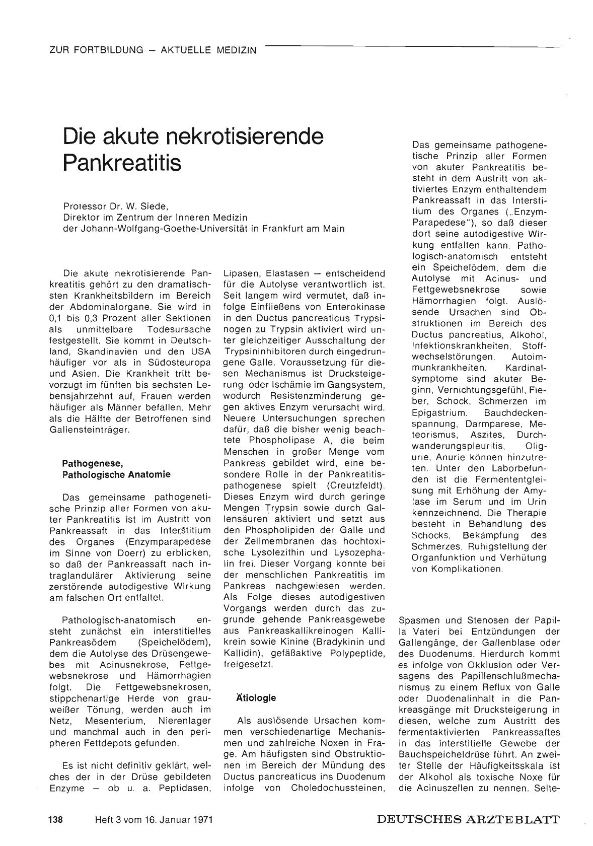 Vorschauseite 1: Die akute nekrotisierende Pankreatitis