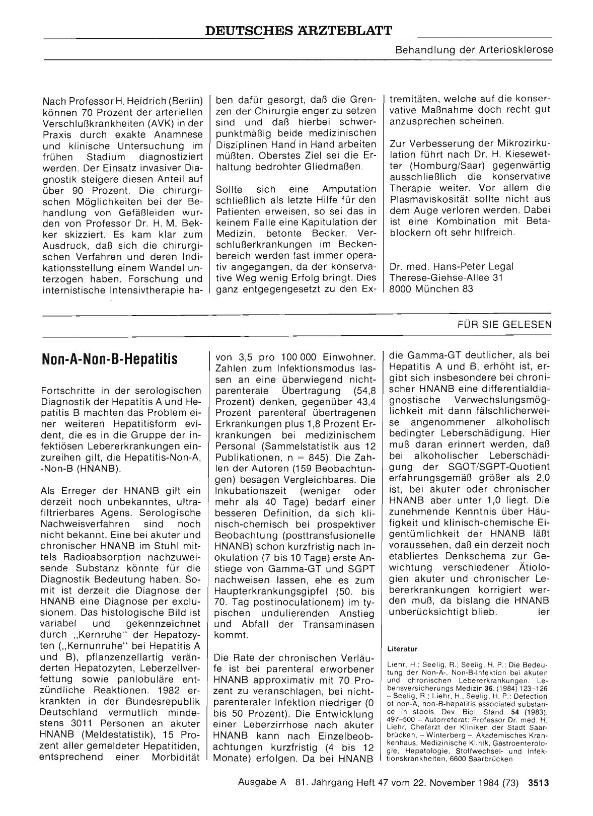 Vorschauseite 1: Non-A-Non-B-Hepatitis