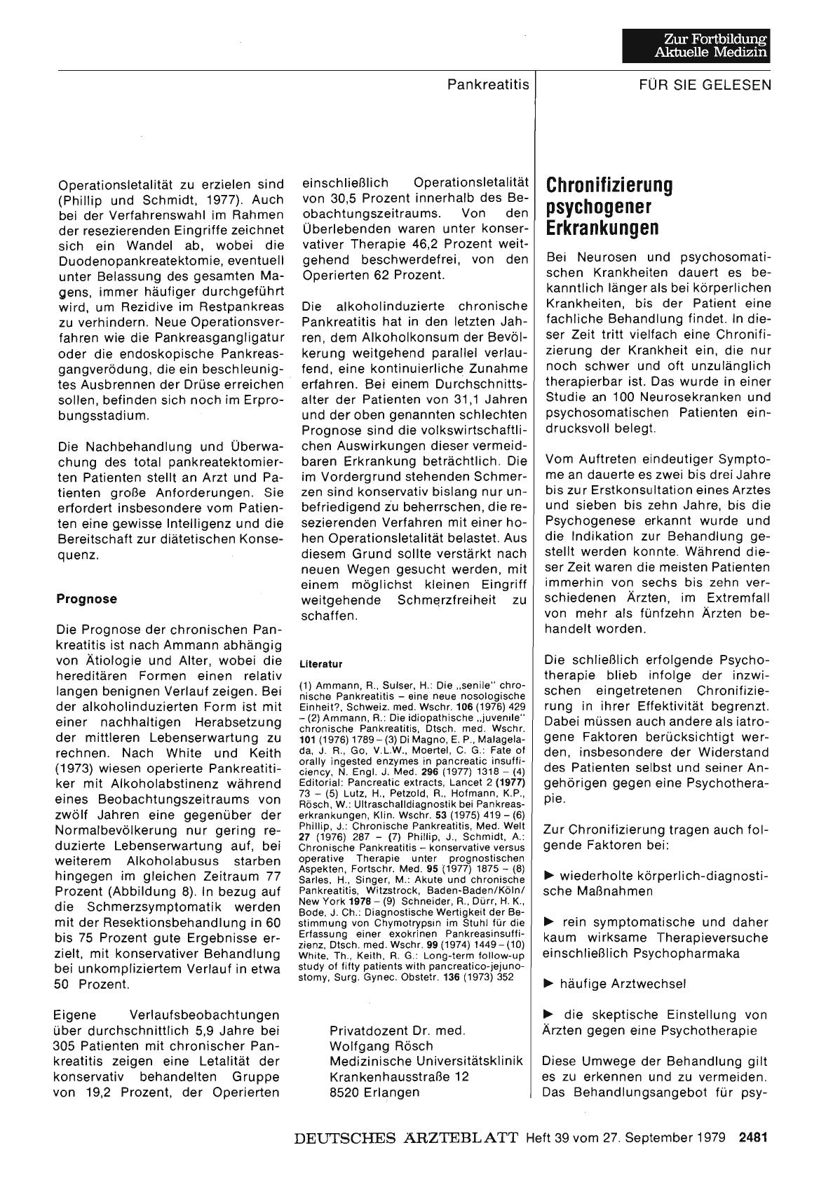 Vorschauseite 1: Chronifizierung psychogener Erkrankungen