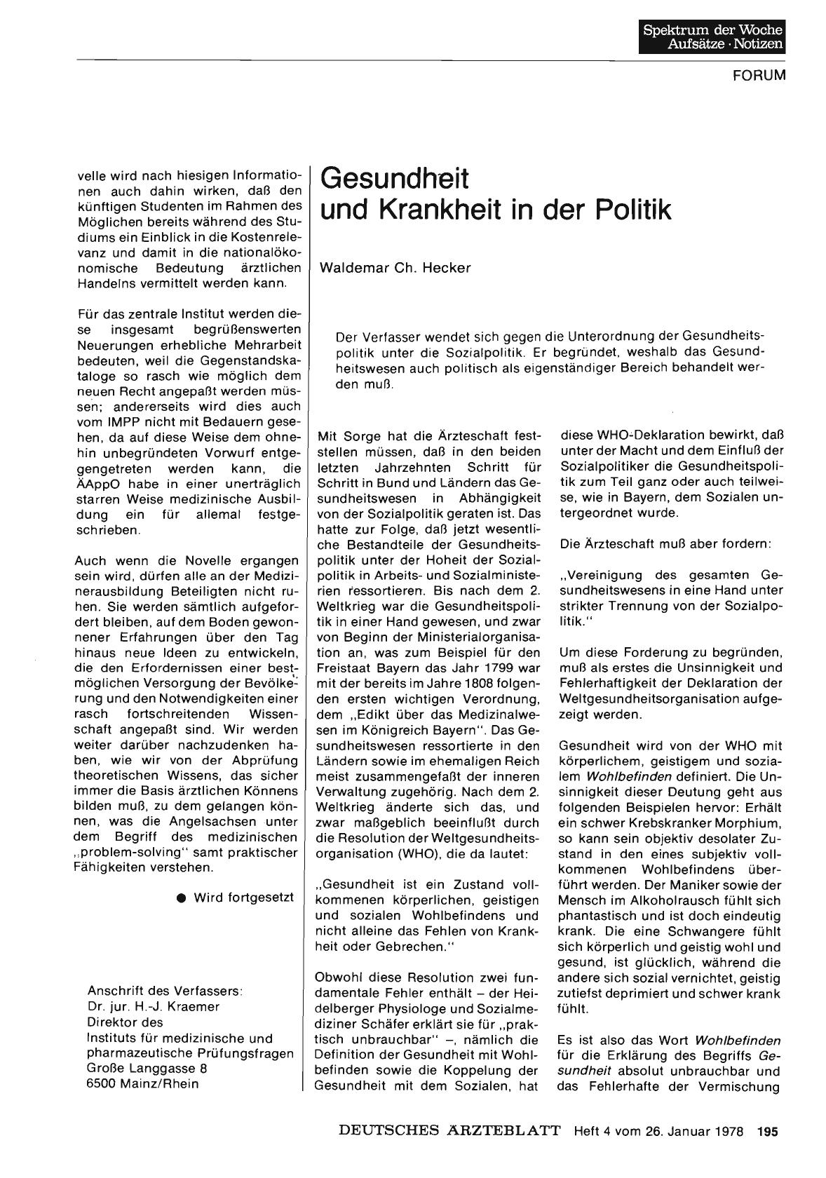 Vorschauseite 1: Gesundheit und Krankheit in der Politik