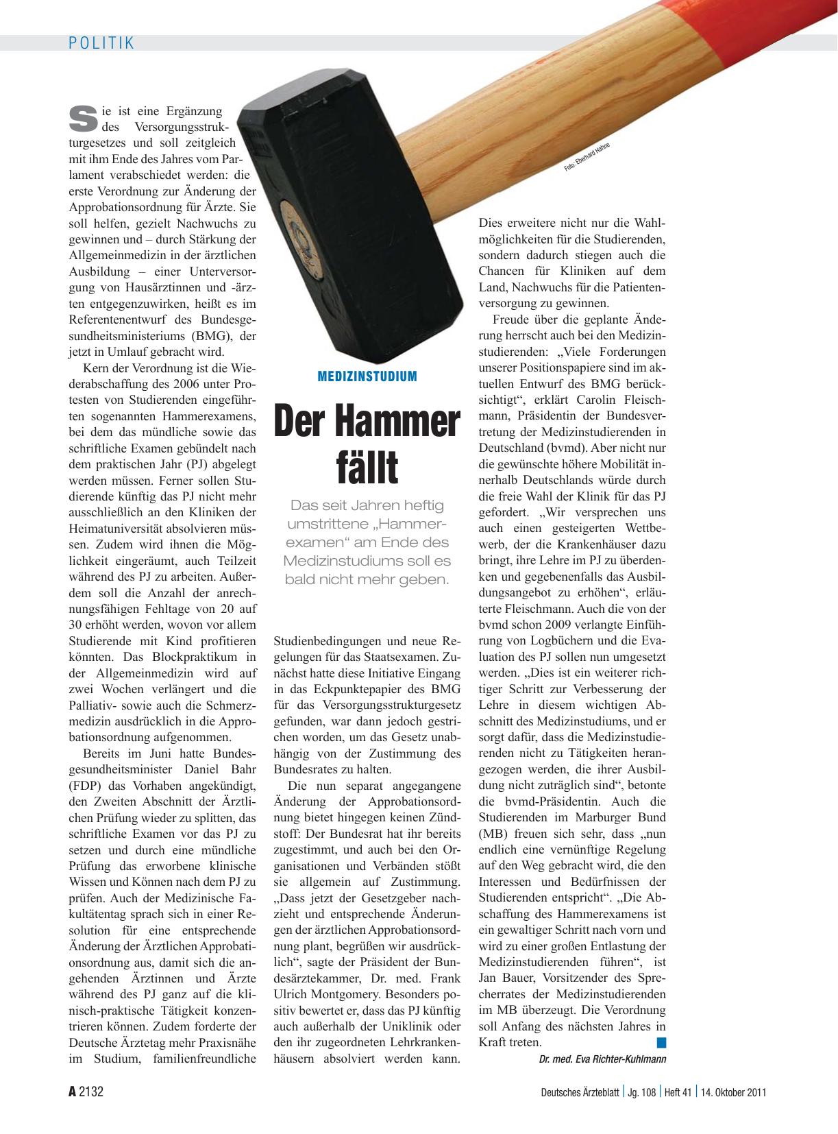 Vorschauseite 1: Medizinstudium: Der Hammer fällt