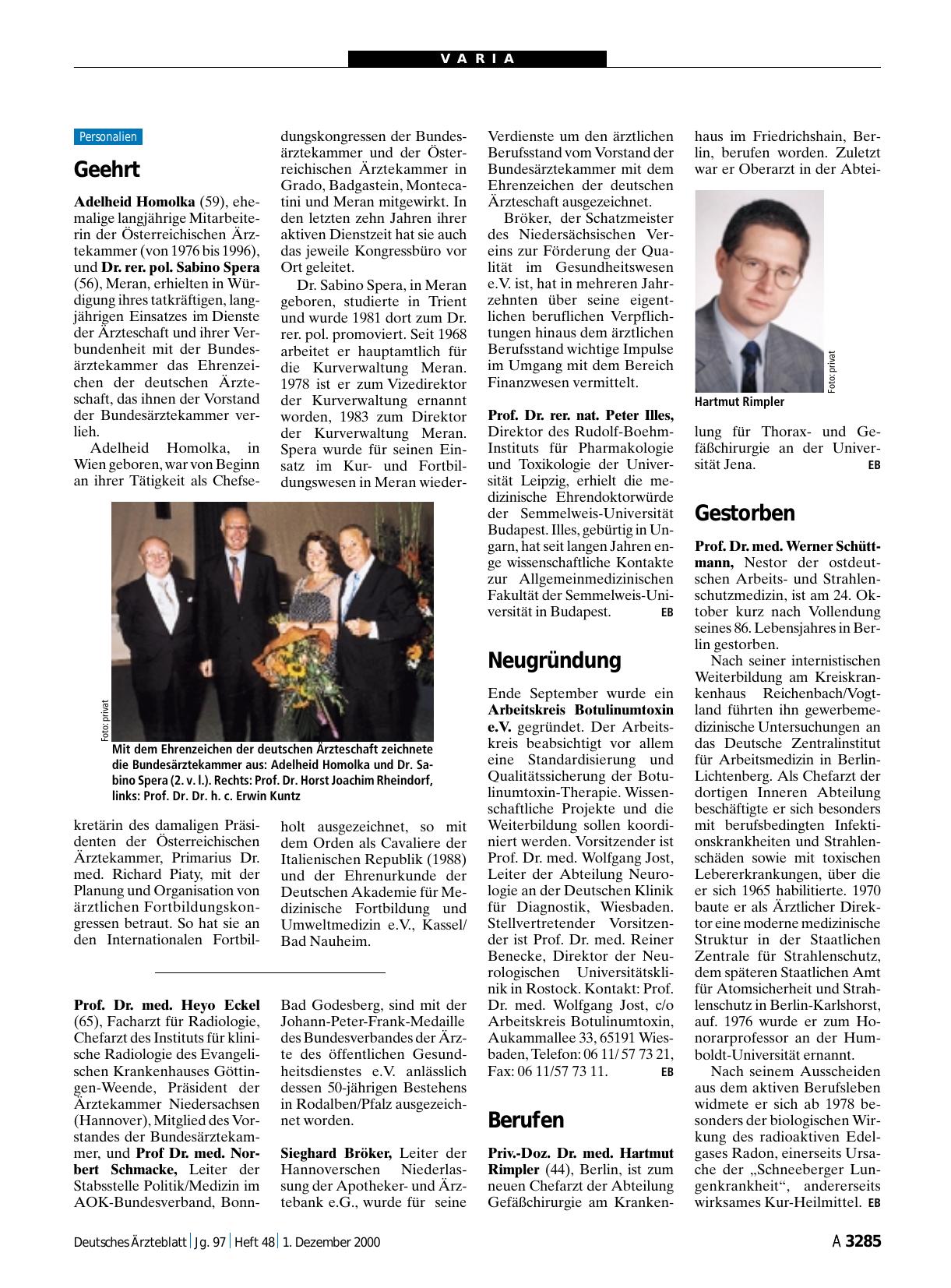 Vorschauseite 1: Geehrt