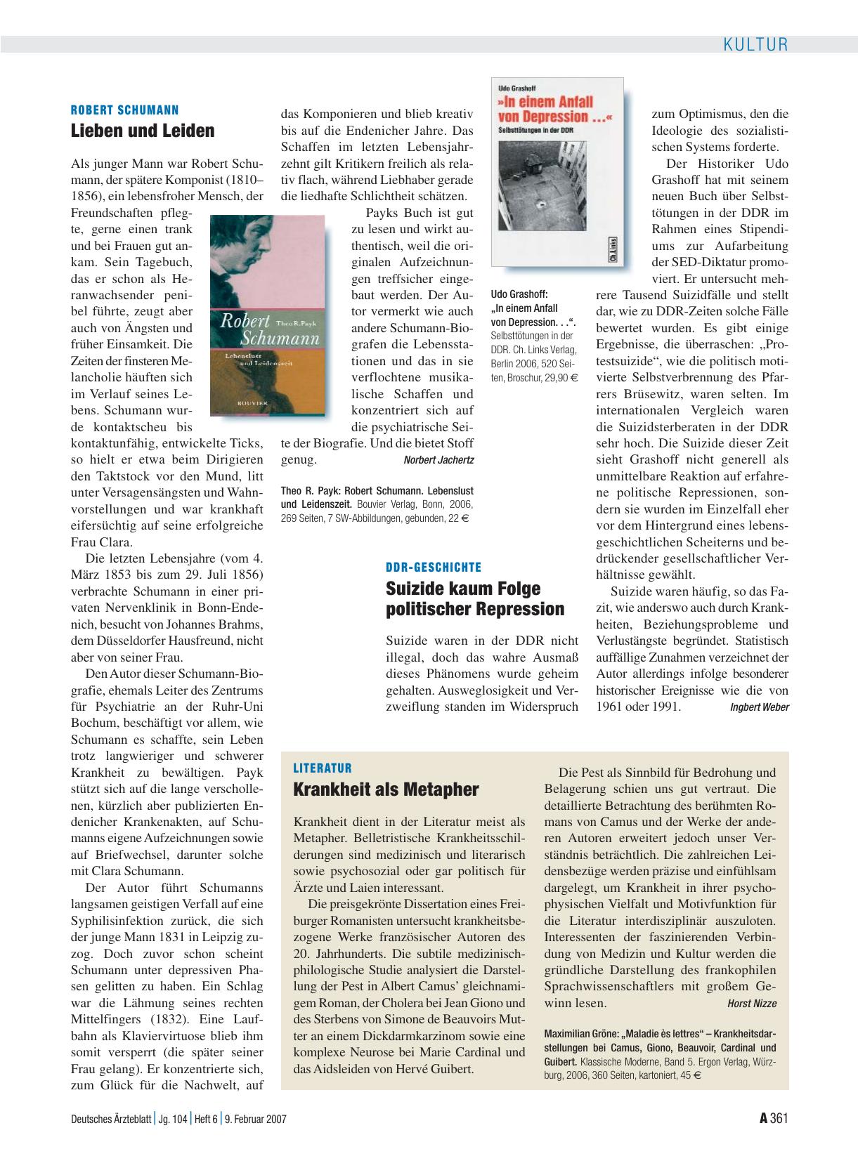 Vorschauseite 1: Robert Schumann. Lebenslust und Leidenszeit