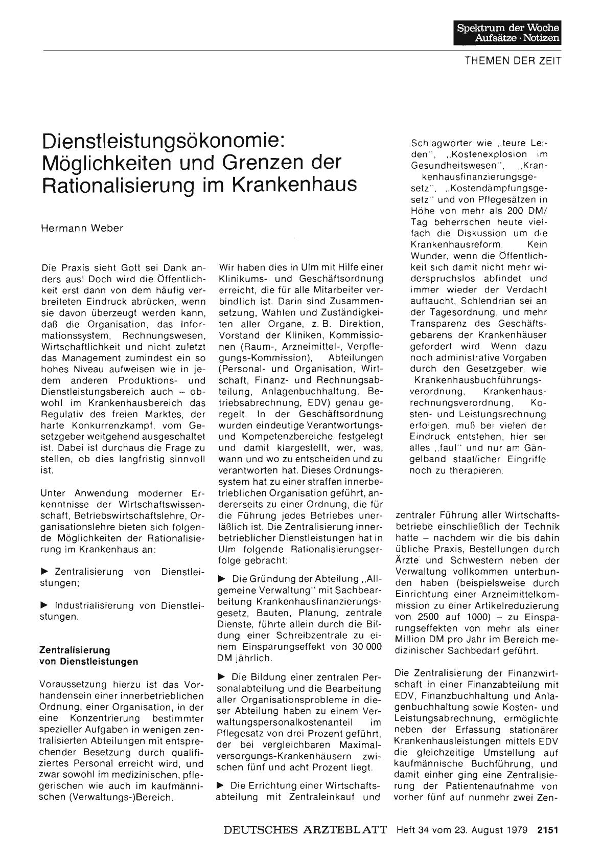 Vorschauseite 1: Dienstleistungsökonomie: Möglichkeiten und Grenzen der Rationalisierung im Krankenhaus