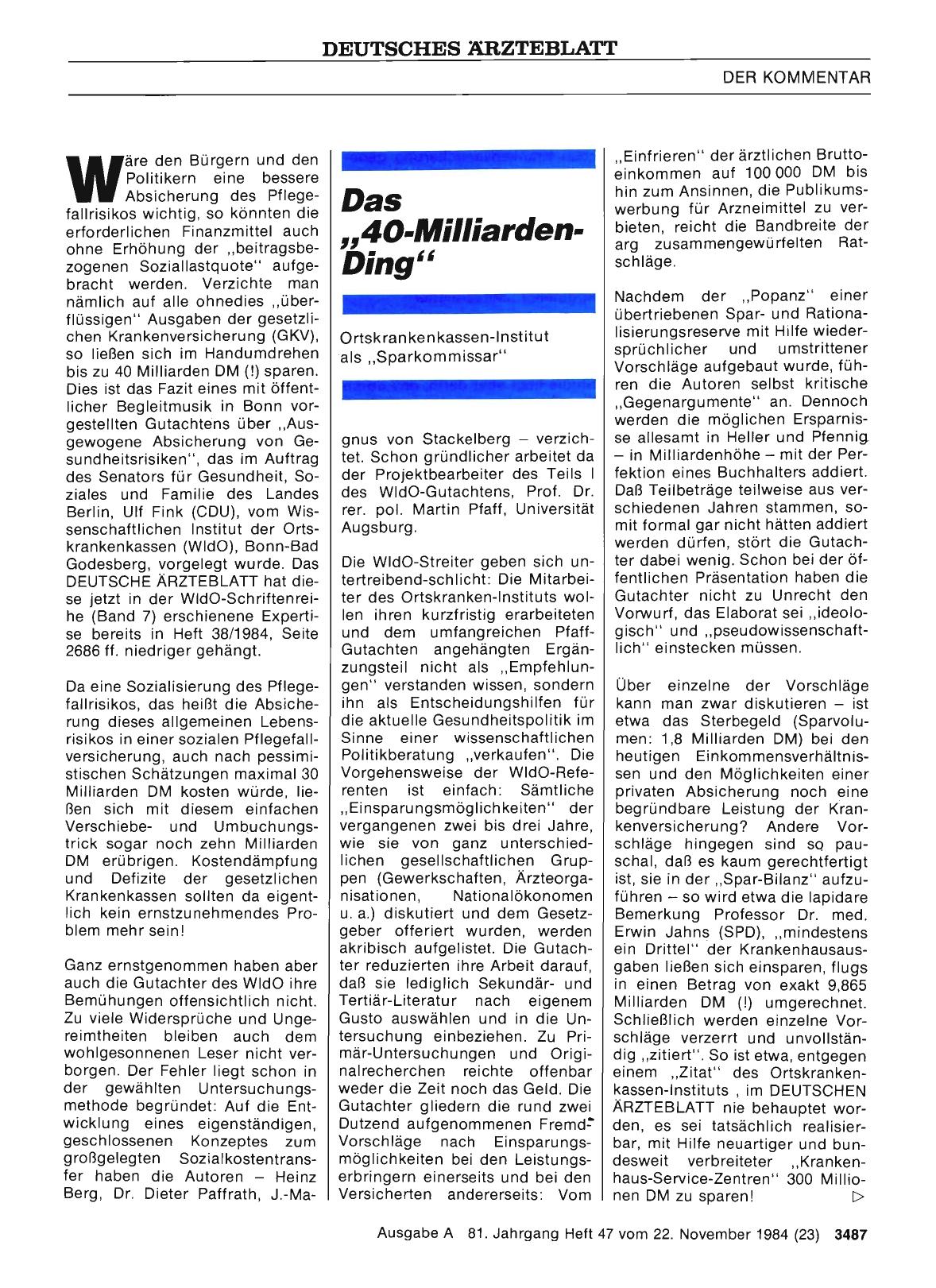 Vorschauseite 1: Das „40-Milliarden-Ding“: Ortskrankenkassen-Institut als „Sparkommissar