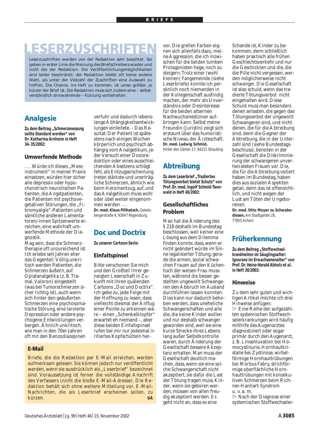 Vorschauseite 1: Analgesie: Umwerfende Methode