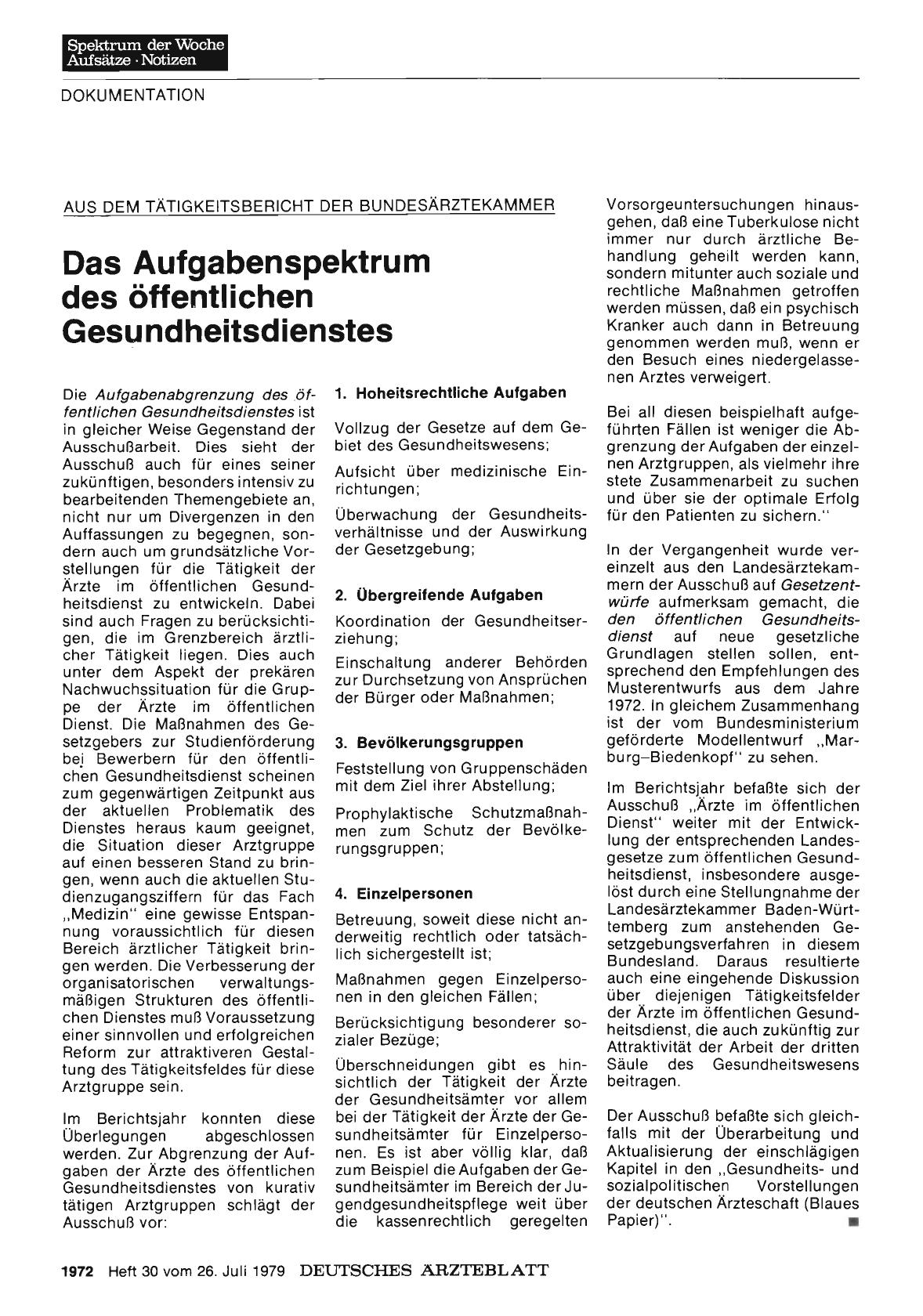 Vorschauseite 1: Das Aufgabenspektrum des öffentlichen Gesundheitsdienstes