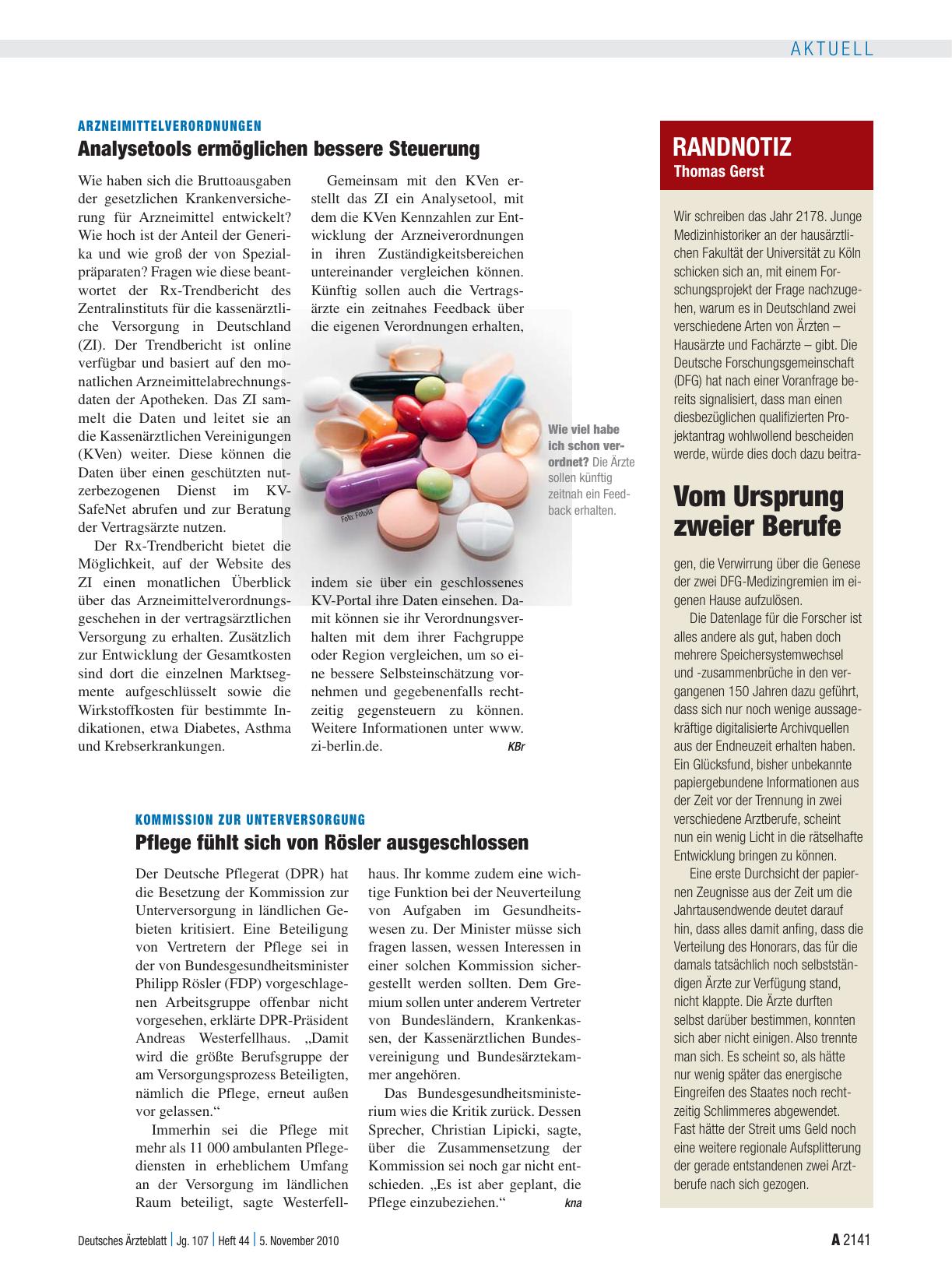 Vorschauseite 1: Kommission zur Unterversorgung: Pflege fühlt sich von Rösler ausgeschlossen