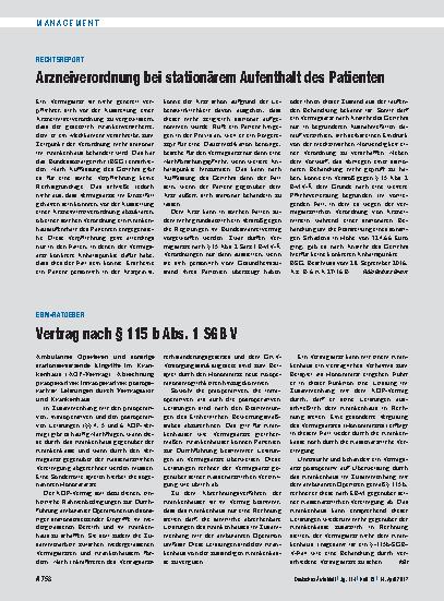 Vorschauseite 1: EBM-Ratgeber: Vertrag nach § 115 b Abs. 1 SGB V