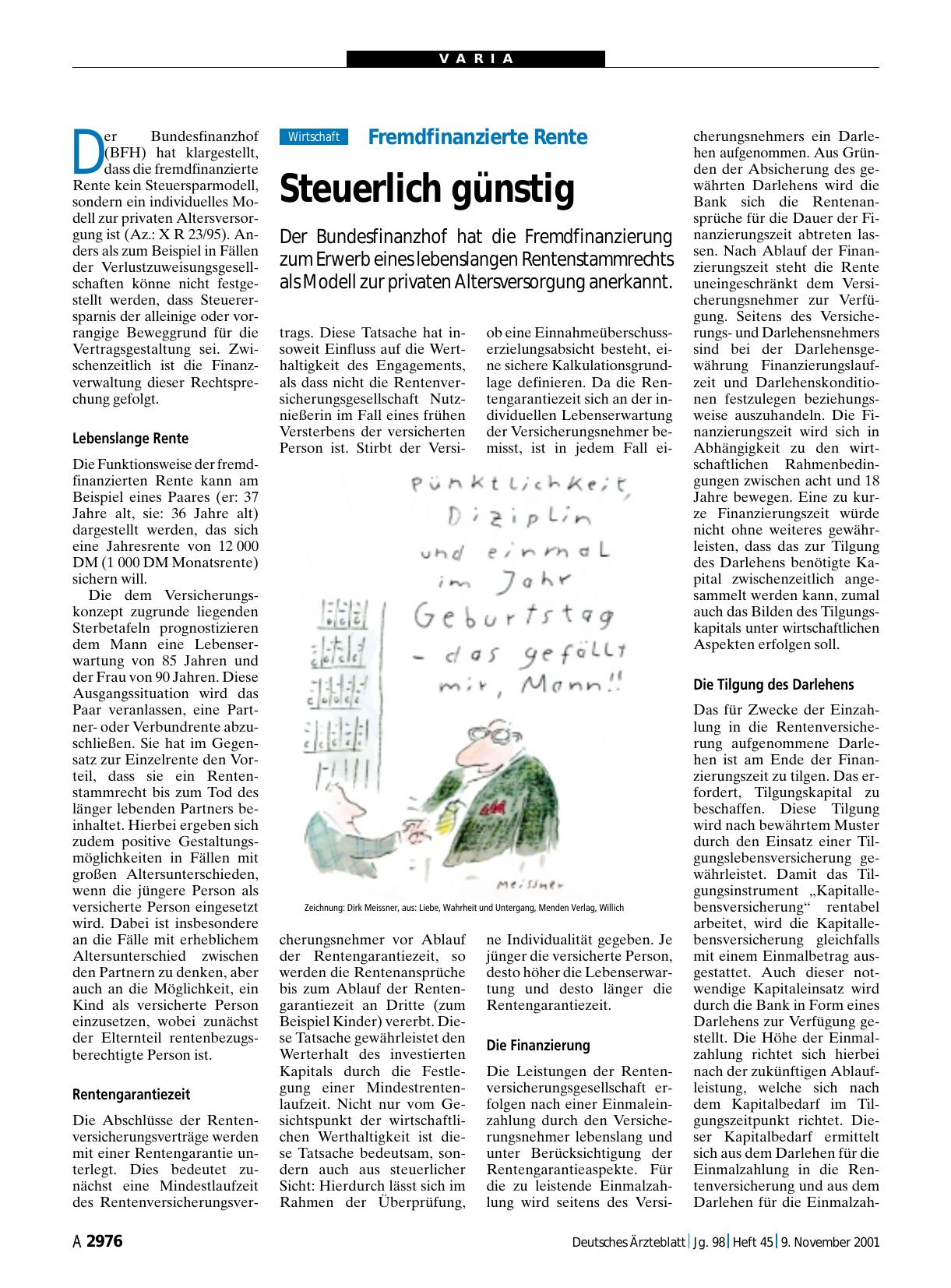 Vorschauseite 1: Fremdfinanzierte Rente: Steuerlich günstig