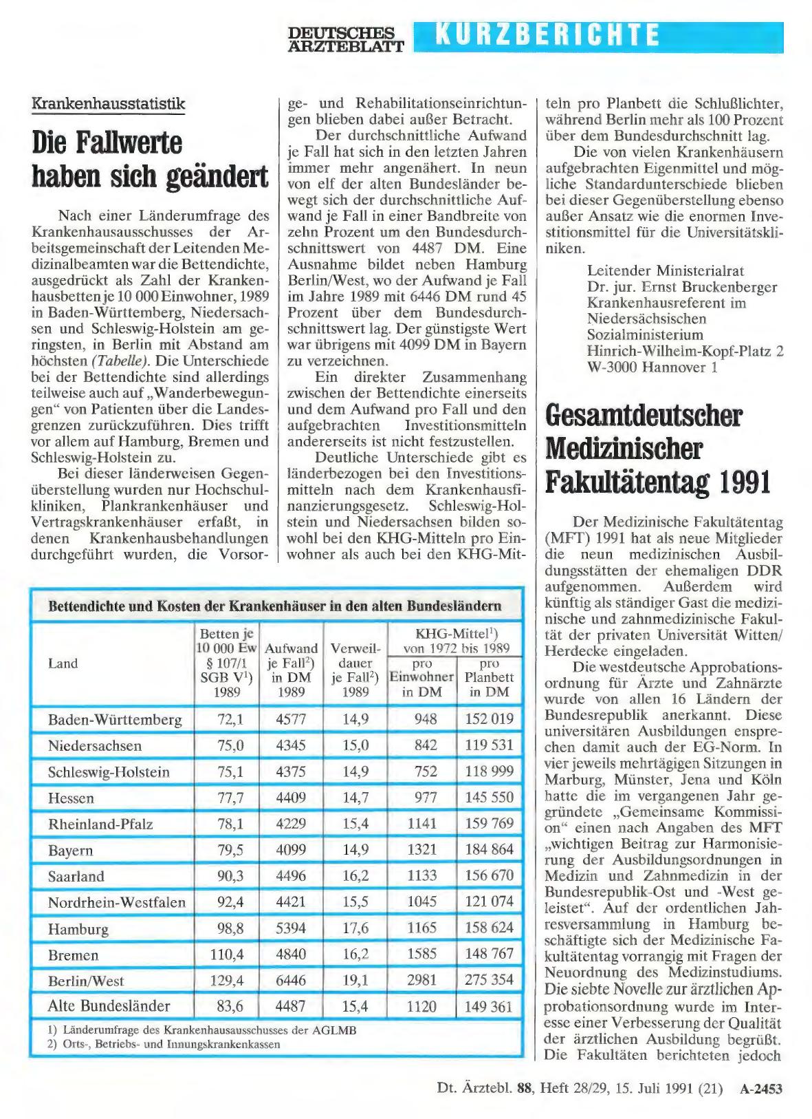 Vorschauseite 1: Krankenhausstatistik: Die Fallwerte haben sich geändert
