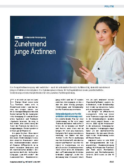 Vorschauseite 1: Ambulante Versorgung: Zunehmend junge Ärztinnen