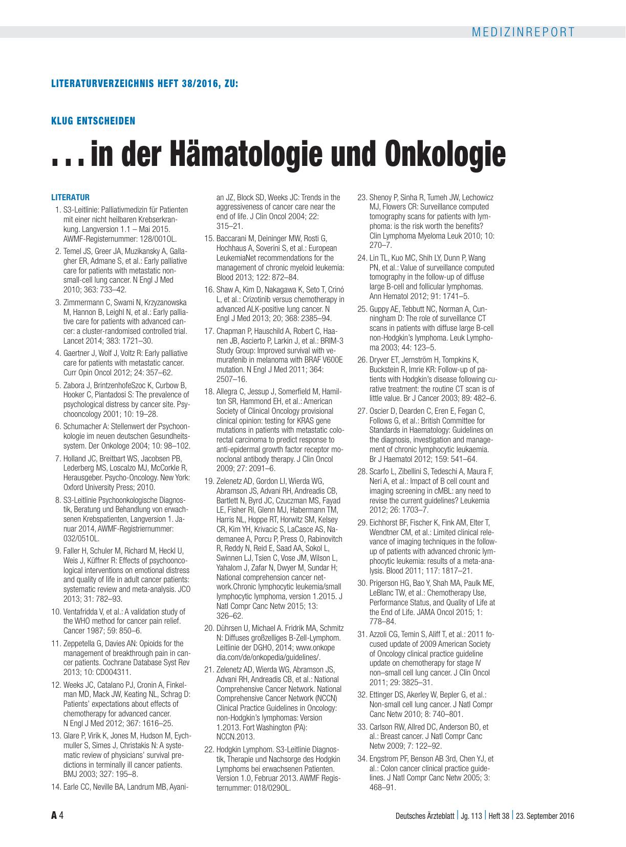 Vorschauseite 4: Klug entscheiden: . . . in der Hämatologie und Medizinischen Onkologie