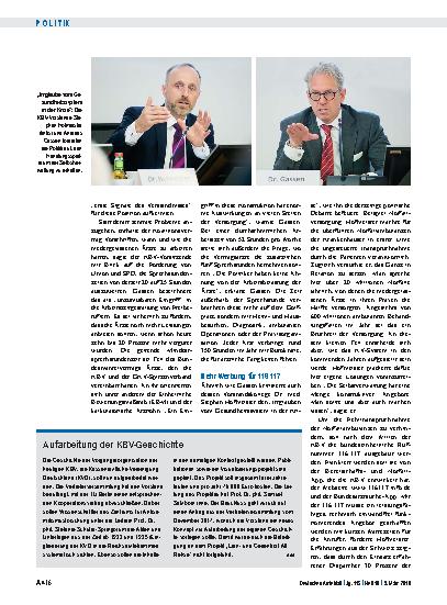 Vorschauseite 2: KBV-Vertreterversammlung: Für ein Ende der Budgetierung