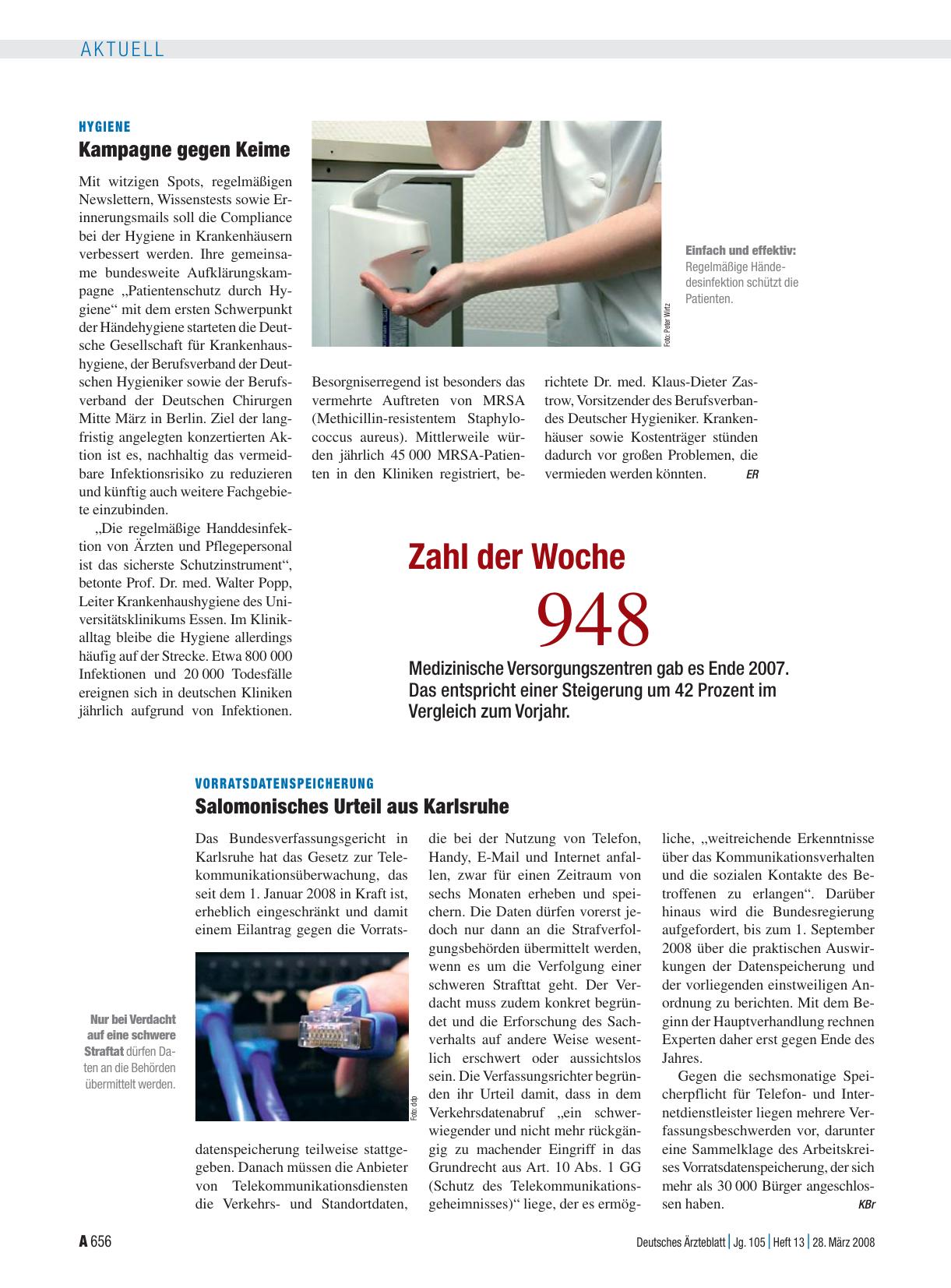 Vorschauseite 1: Hygiene: Kampagne gegen Keime