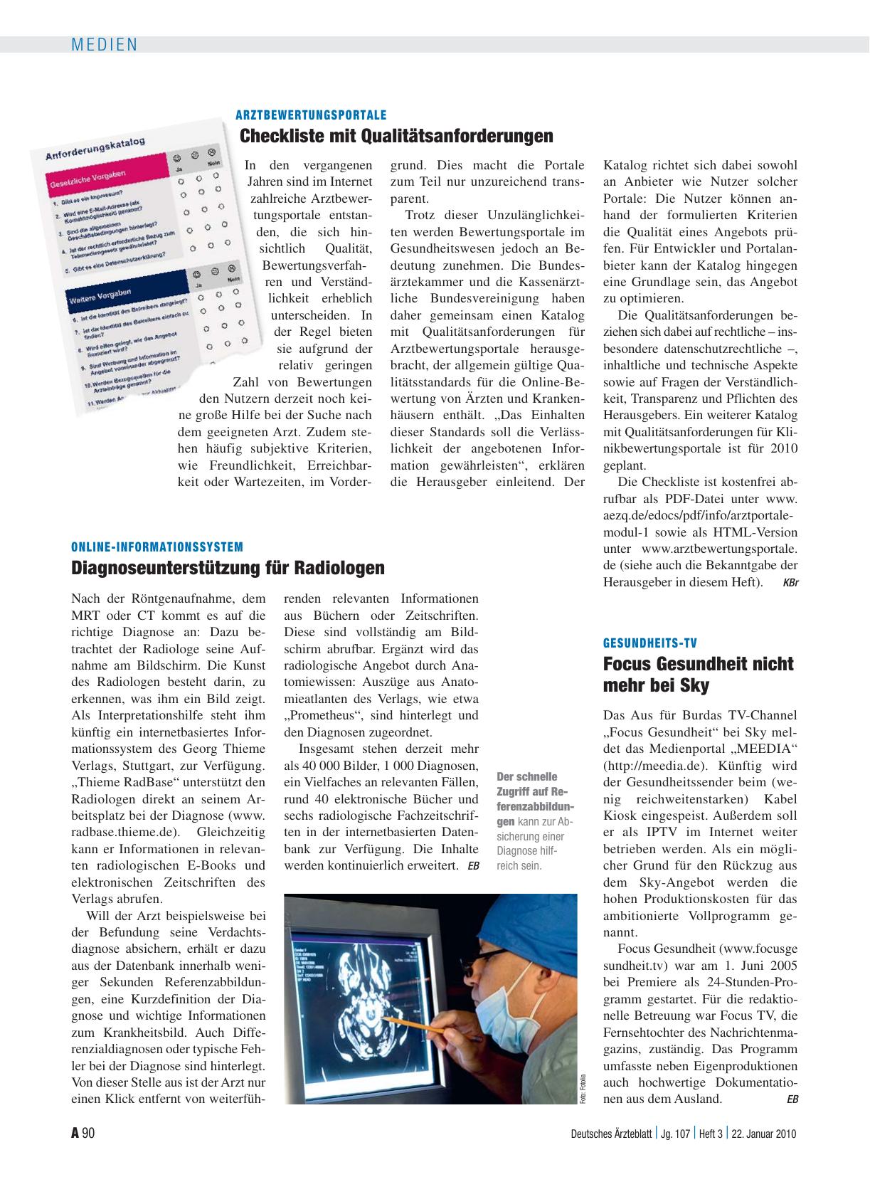 Vorschauseite 1: Online-Informationssystem: Diagnoseunterstützung für Radiologen
