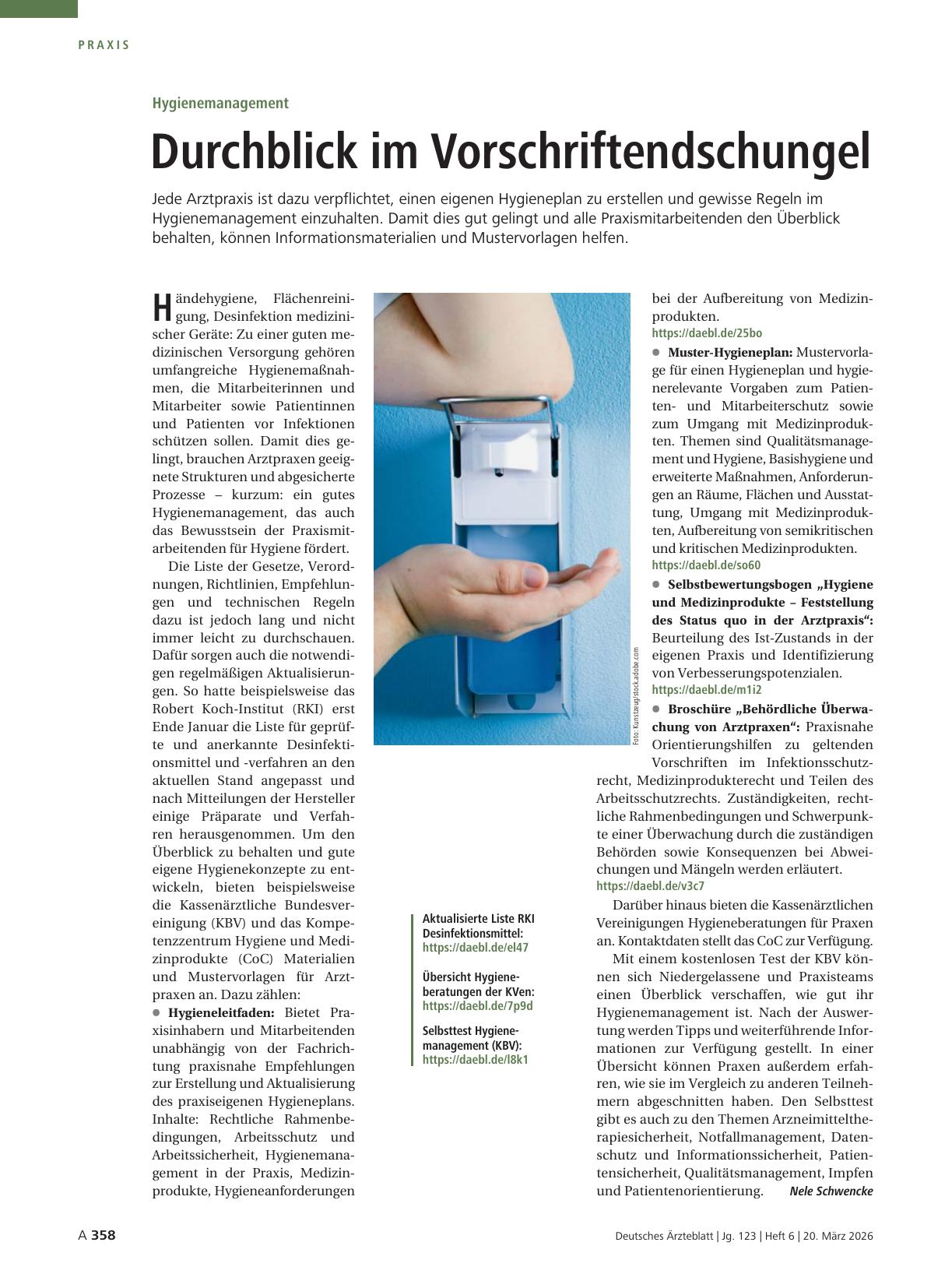 Vorschauseite 1: Hygienemanagement: Durchblick im Vorschriftendschungel
