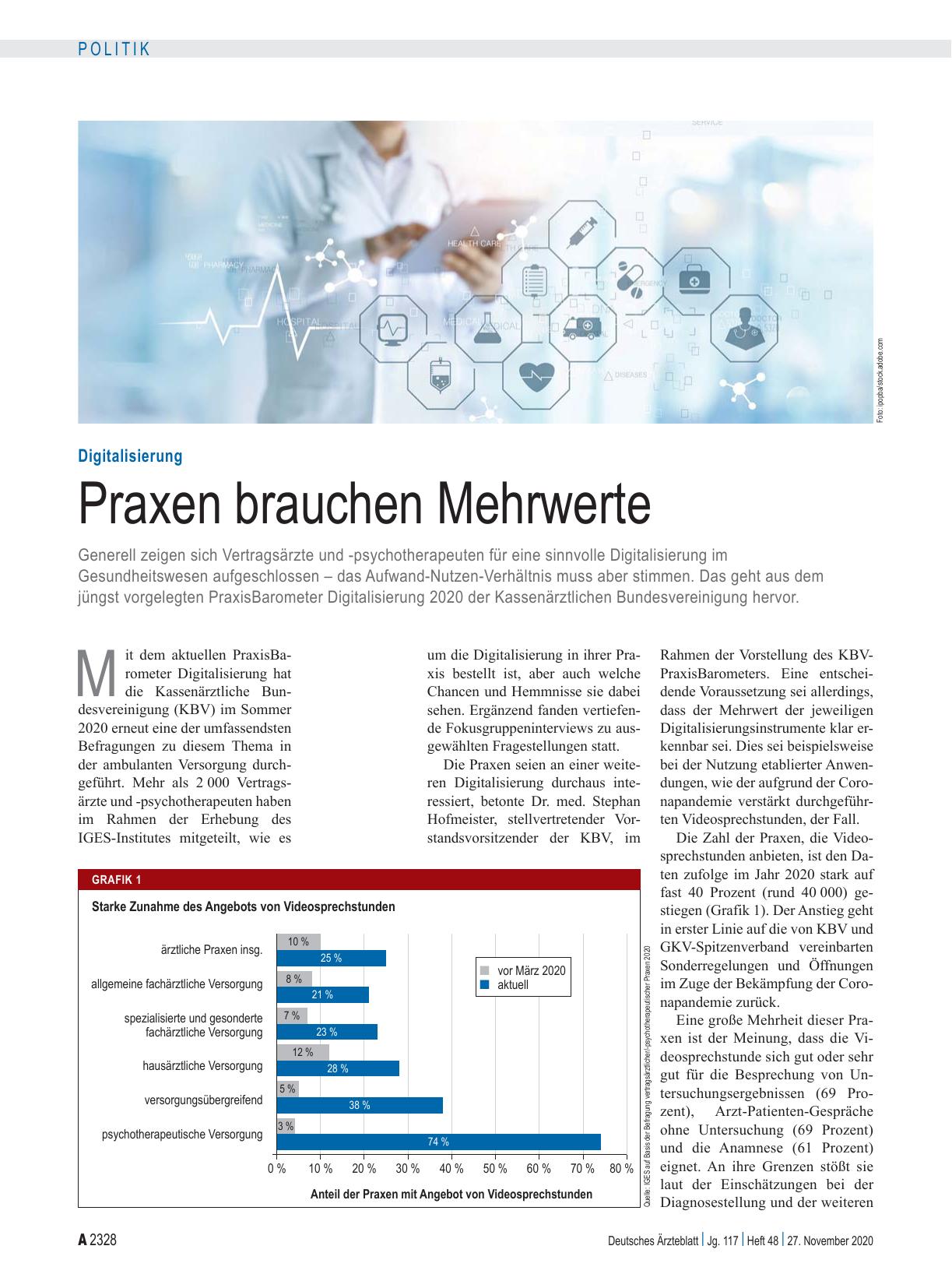 Vorschauseite 1: Digitalisierung: Praxen brauchen Mehrwerte