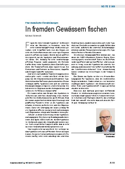 Vorschauseite 1: Pharmazeutische Dienstleistungen: In fremden Gewässern fischen