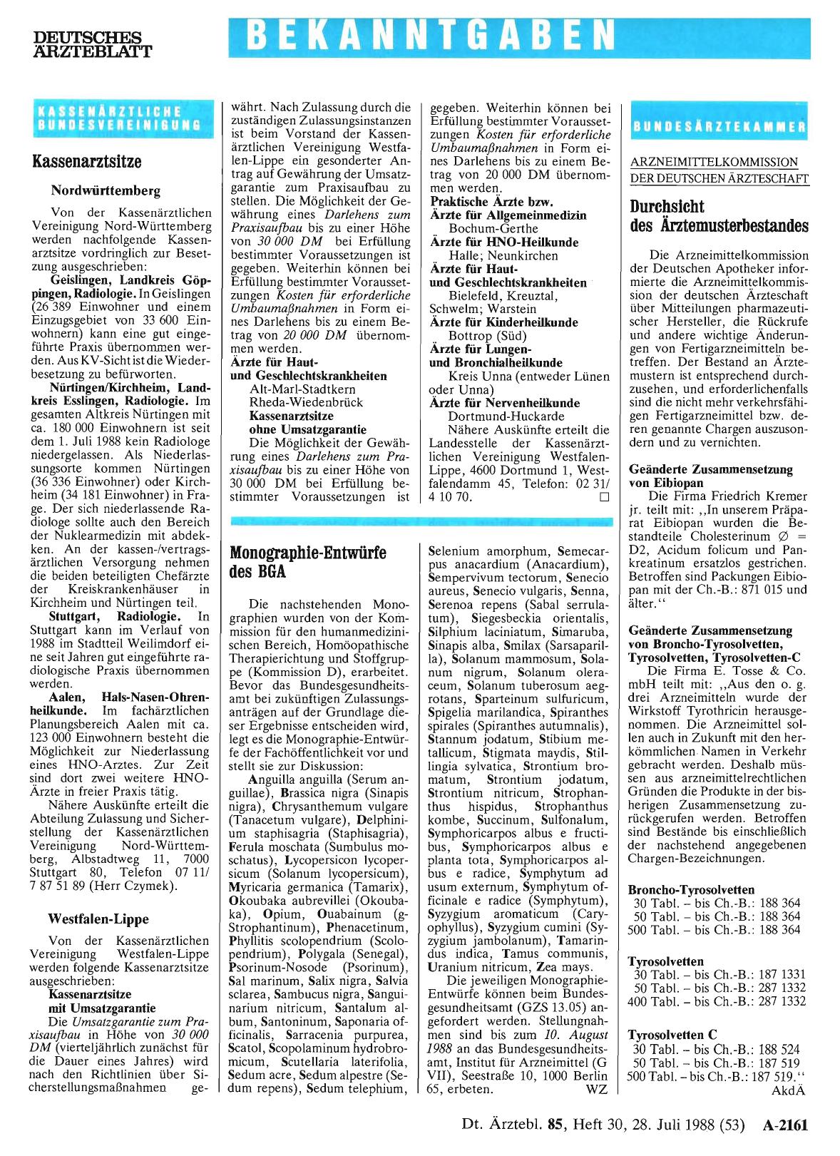 Vorschauseite 1: Monographie-Entwürfe des BGA