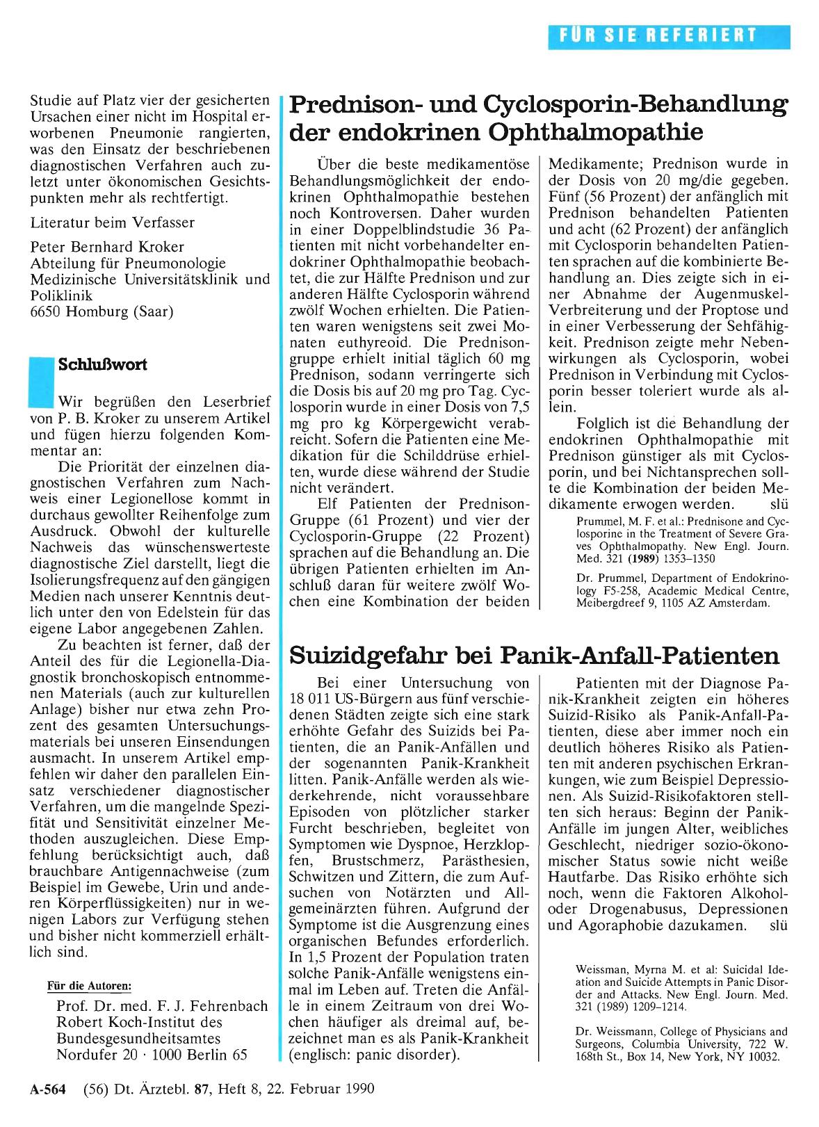 Vorschauseite 1: Suizidgefahr bei Panik-Anfall-Patienten