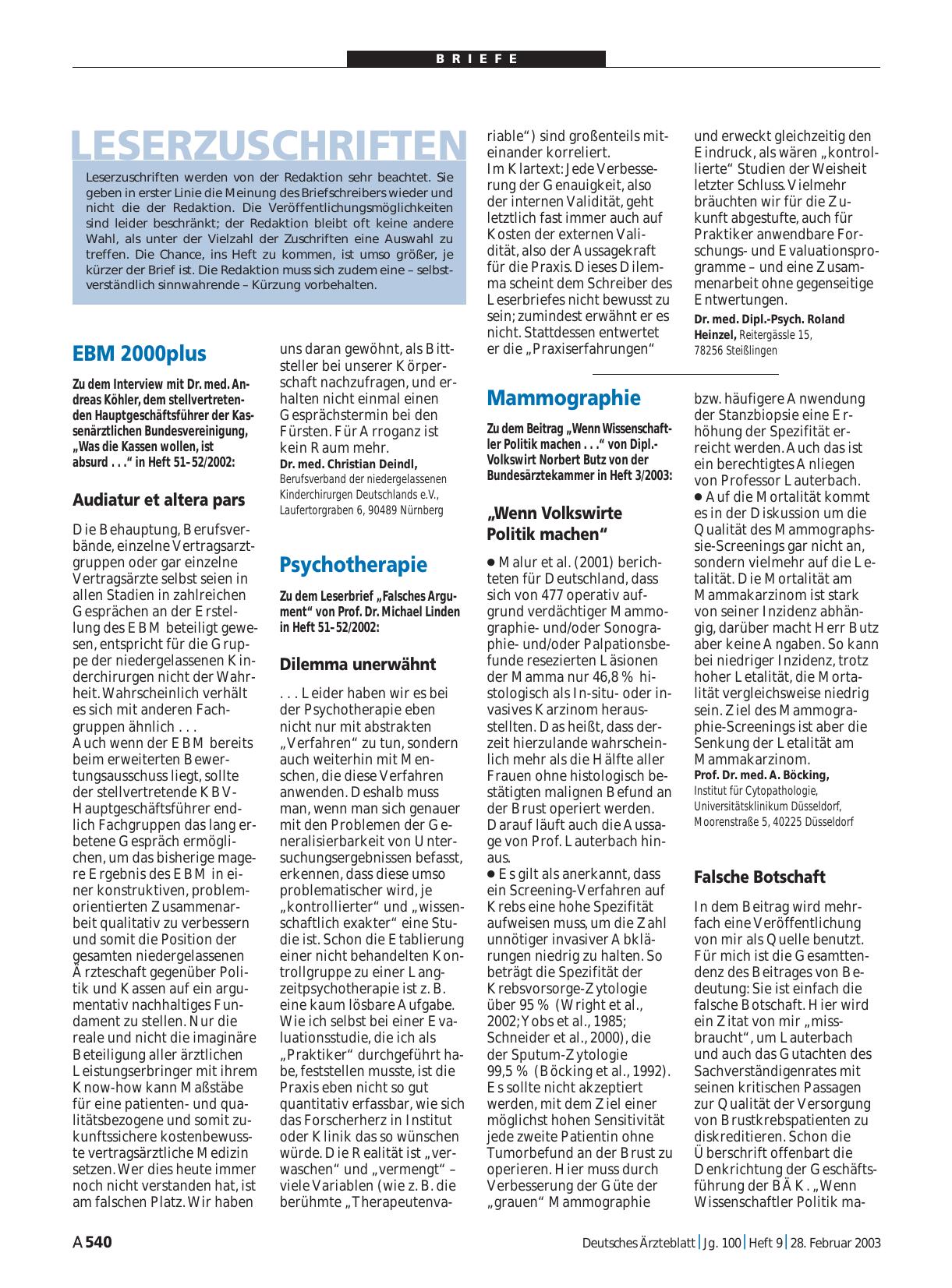 Vorschauseite 1: Psychotherapie: Dilemma unerwähnt