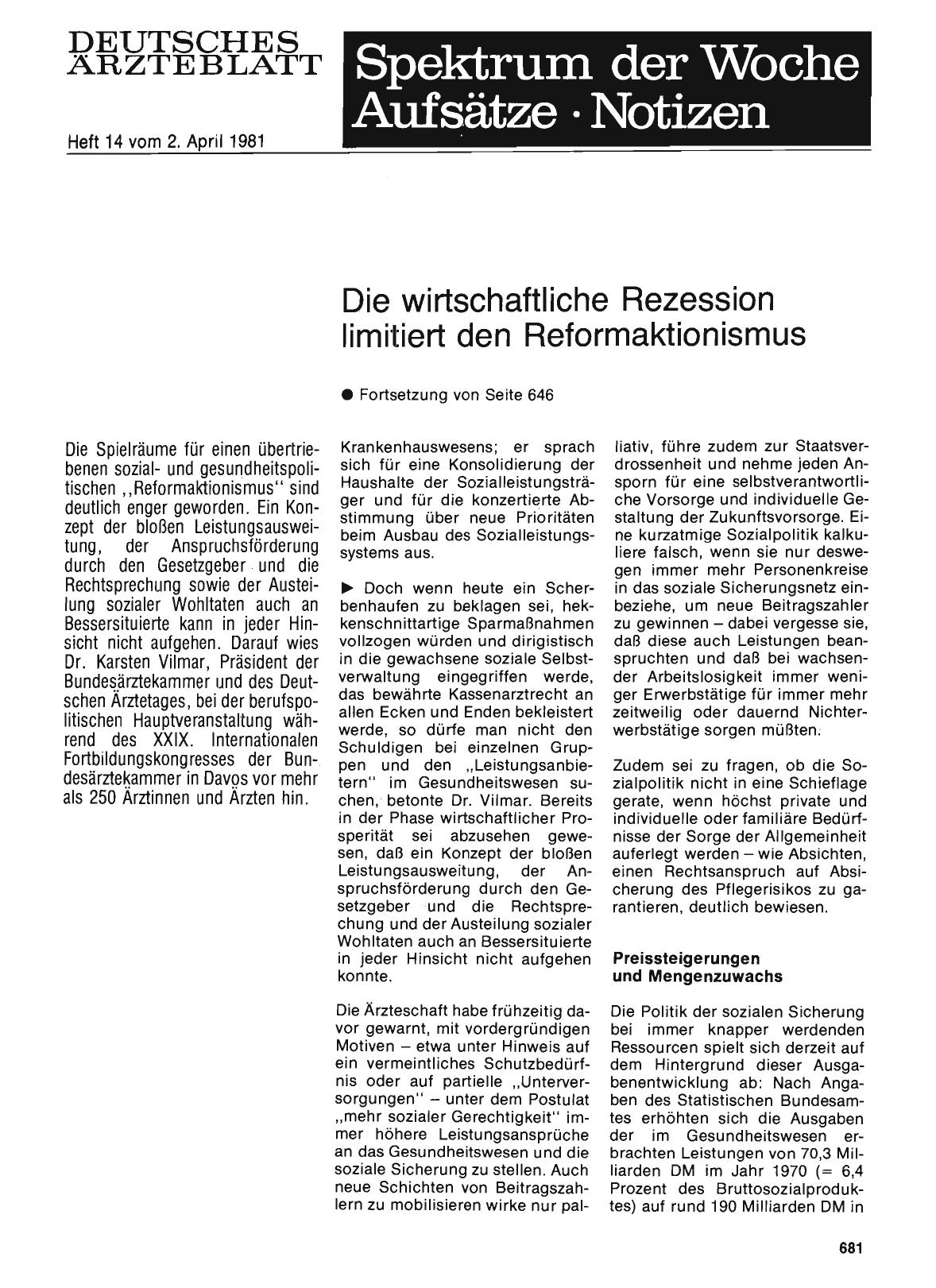 Vorschauseite 1: Die wirtschaftliche Rezession limitiert den Reformaktionismus (Teil 2)