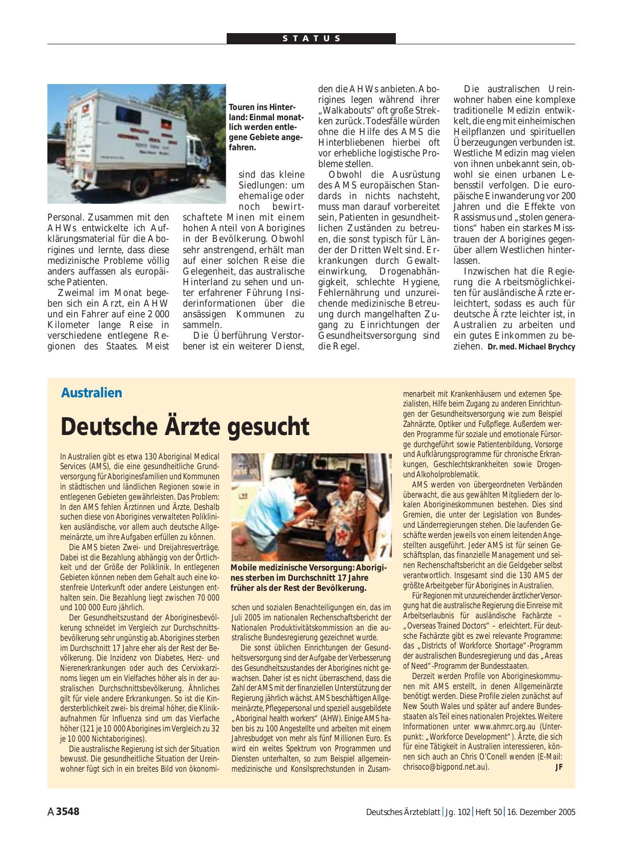 Vorschauseite 1: Australien: Deutsche Ärzte gesucht