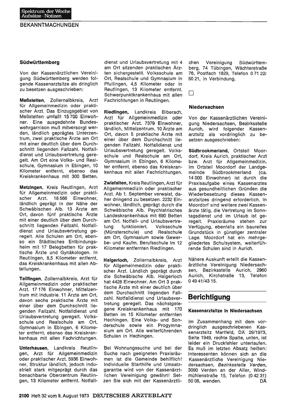 Vorschauseite 1: Berichtigung