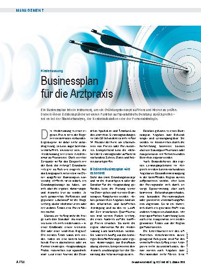 Vorschauseite 1: Niederlassung: Businessplan für die Arztpraxis